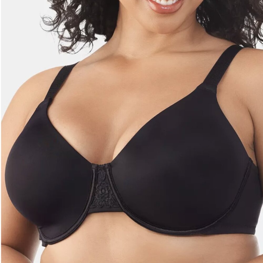 🌷Vanity Fair 38DDD Minimizer Bra Full Figure Beauty Back Smoothing Wire Black